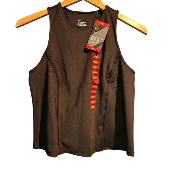 NWT Member's Mark Work it Out Tank Crop Ladies Black Fitted Running Gym X-Small - Picture 1 of 7